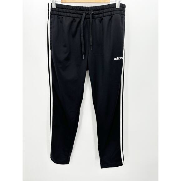 Adidas Black White Striped Track Pants Training Workout Womens Size Medium - Picture 1 of 6